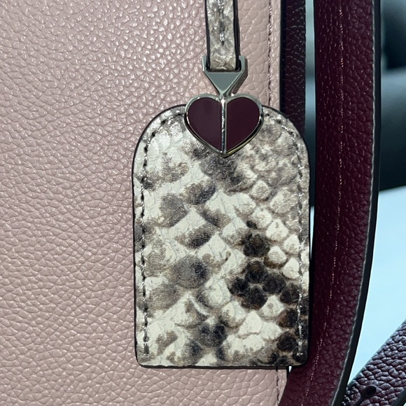 EUC Kate Spade Crossbody Bag Pink & Purple with Snakeskin - Picture 3 of 12